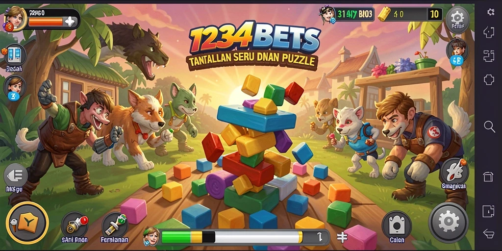 Tampilan gameplay seru 1234BETS dengan teka-teki menarik.