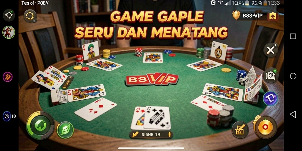 Tampilan gameplay Gaple seru di B8VIP yang menarik.