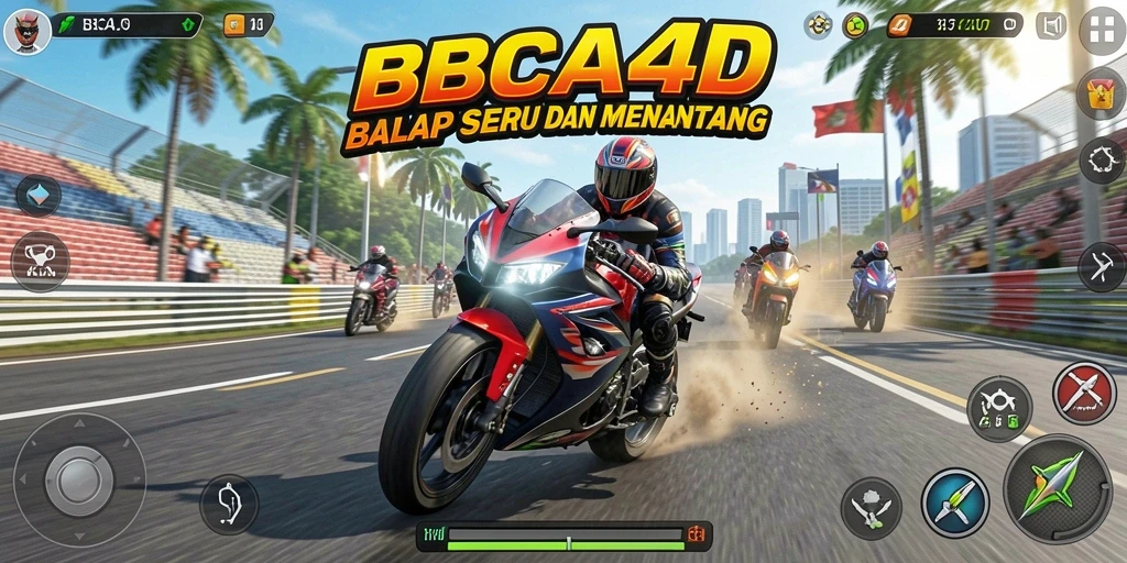 Tampilan gameplay menyenangkan dari balap motor di BBCA4D.