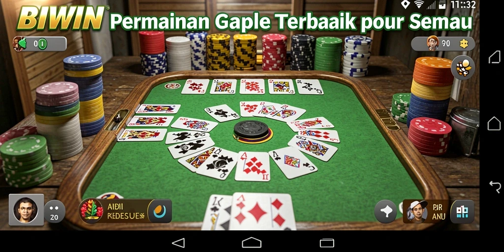Screenshot BIWIN menampilkan gameplay Gaple yang seru dan interaktif.