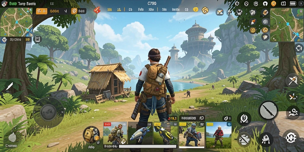 Screenshot C7890 menunjukkan pemain menjelajahi dunia terbuka yang luas.