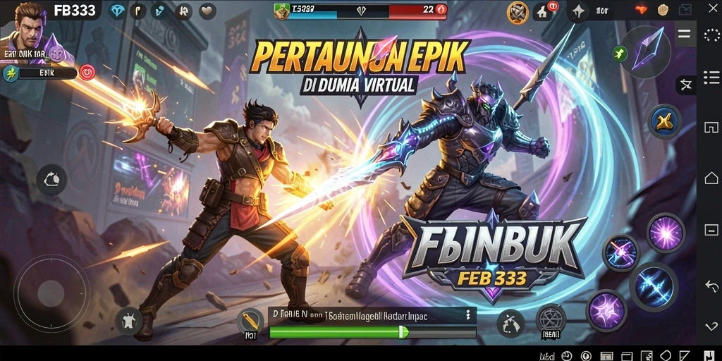 Tangkapan layar FB333 menampilkan pertarungan mendebarkan antar karakter.