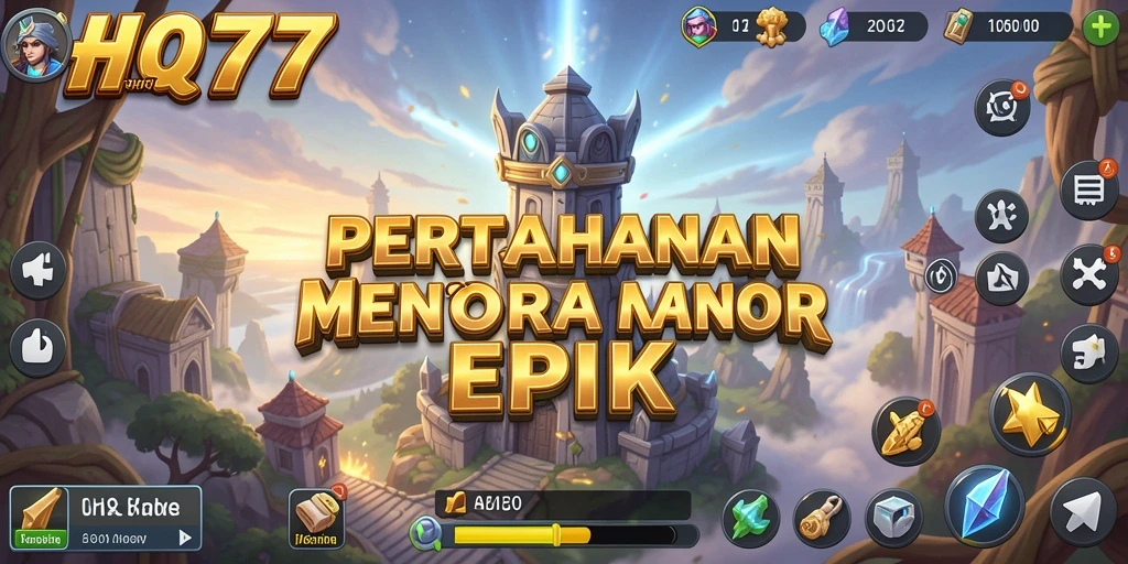 Screenshot menampilkan aksi seru pertahanan menara di HQ777.