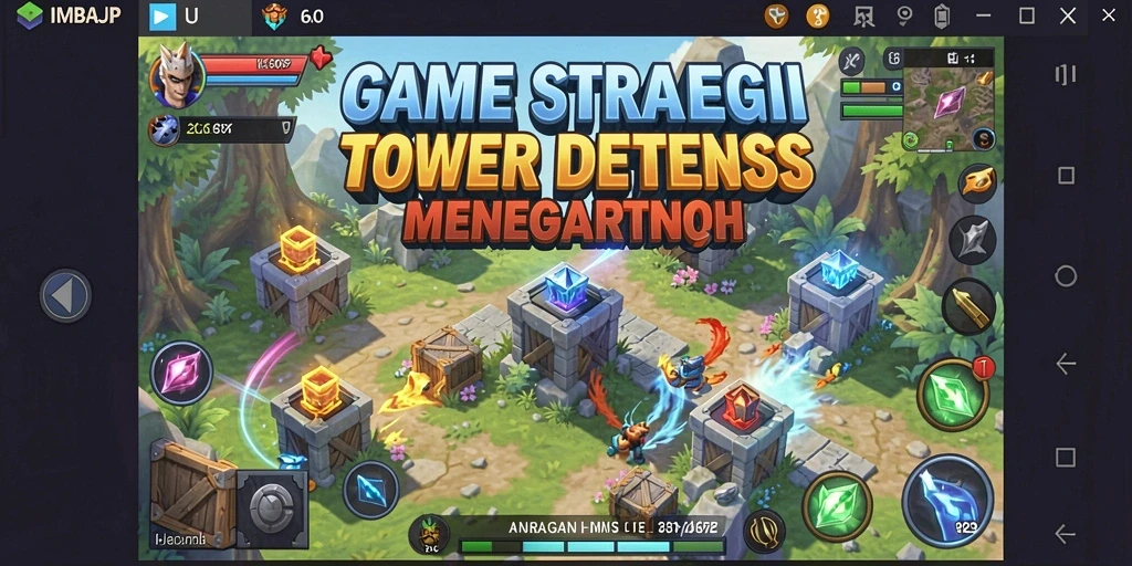 Tampilan gameplay seru dalam game Tower Defense IMBAJP.