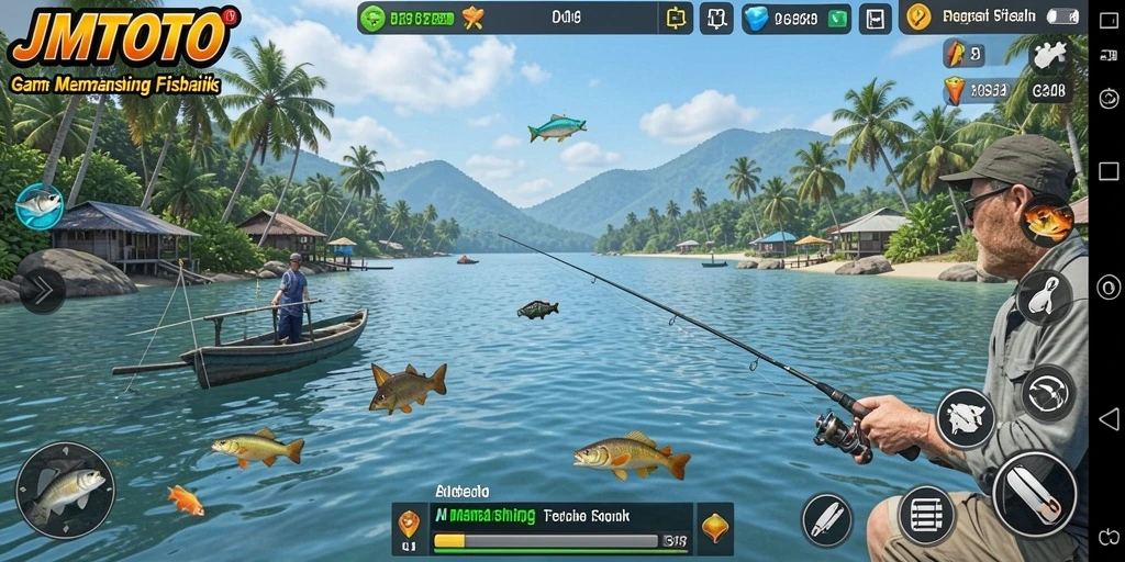 Gameplay JMTOTO yang menampilkan pengalaman memancing yang seru.