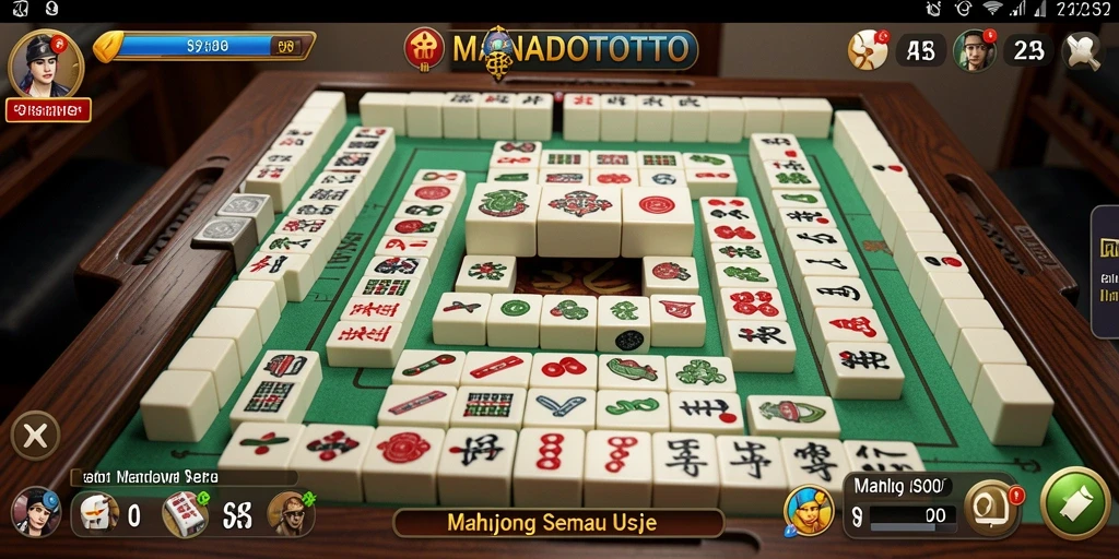 Gameplay seru MANADOTOTO saat mencocokkan ubin Mahjong.