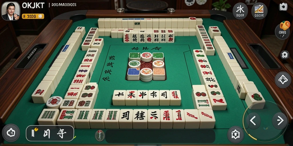 Tampilan gameplay OKJKT dengan ubin Mahjong yang berwarna-warni dan menantang.