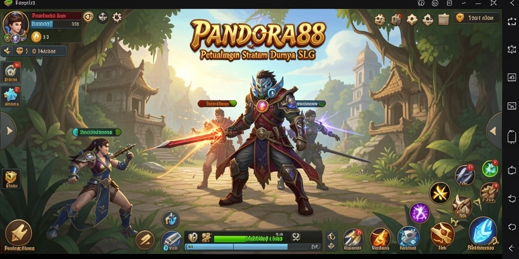 Screenshot gameplay PANDORA88 yang menggambarkan pertempuran strategis.