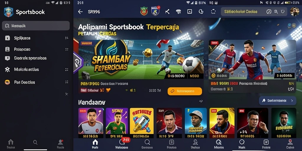 Tampilan screenshot utama SR996 menampilkan fitur taruhan olahraga yang menarik.