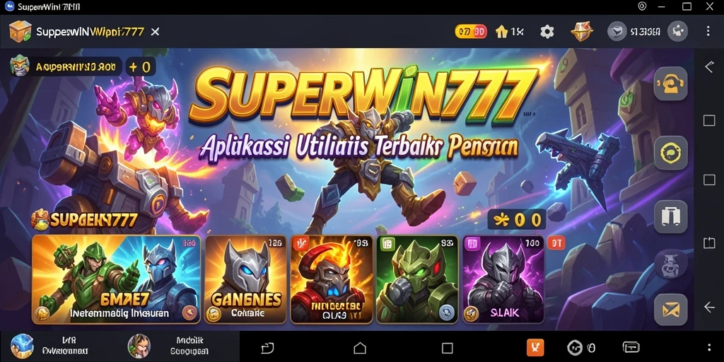Screenshot SUPERWIN777 menampilkan antarmuka aplikasi Utility yang sederhana dan intuitif.
