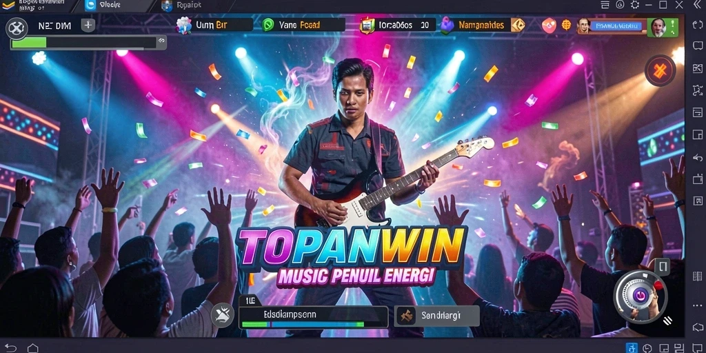 Screenshot gameplay TOPANWIN yang menunjukkan antusiasme permainan musik.