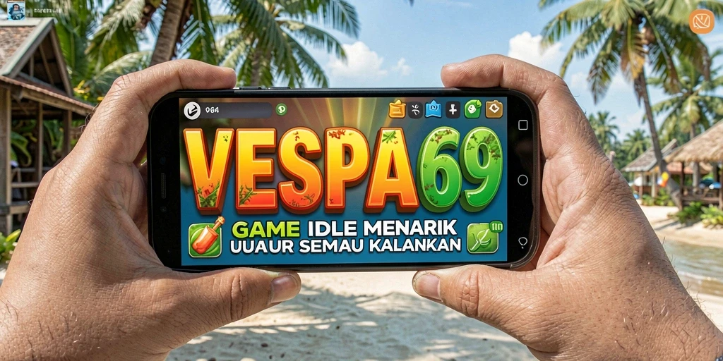 Tampilan gameplay menarik di VESPA69 dengan sepeda motor yang beragam.