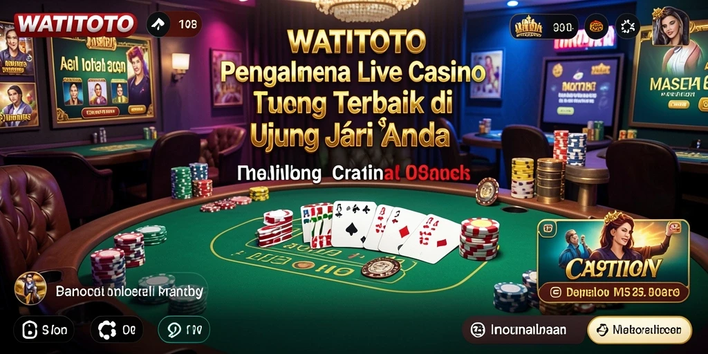 Screenshot dari gameplay WATITOTO yang menampilkan dealer dan permainan live.